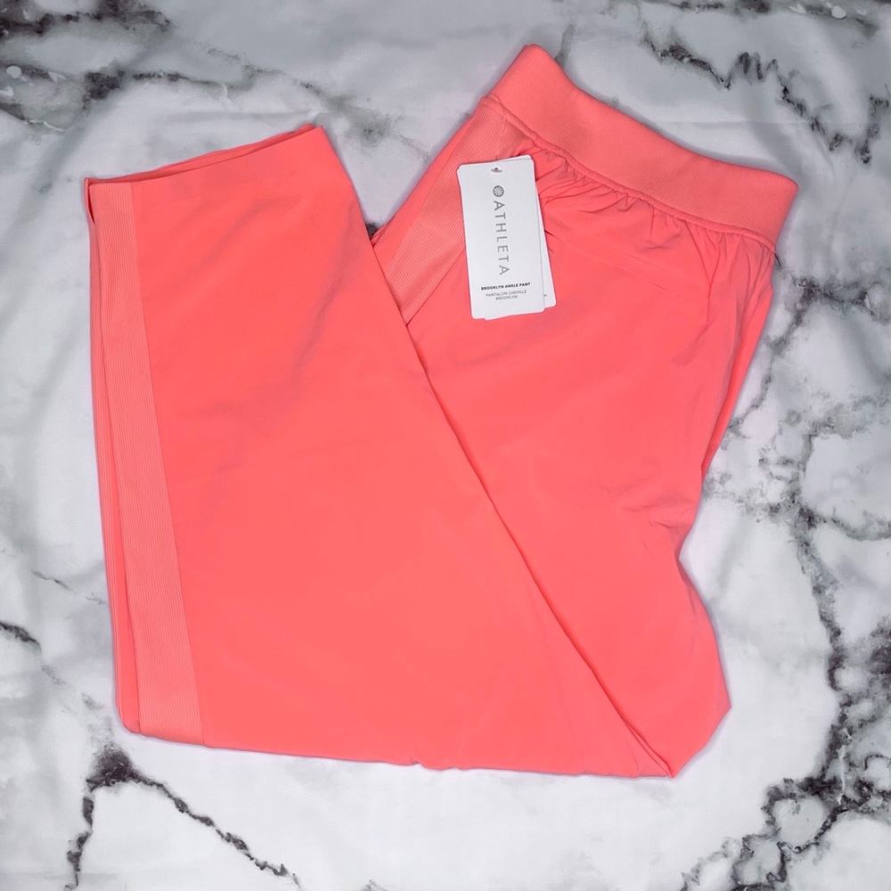 NWT Athleta Brooklyn Ankle Pant neon coral 20 - Picture 2 of 11